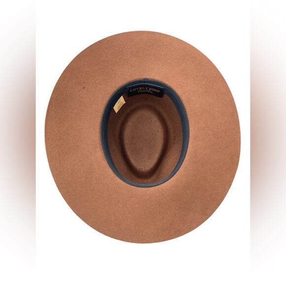 Women’s Lovely bird Malibu Fedora 100% wool whiskey color embellished silk Large - Picture 6 of 16